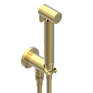 THG COLLECTION O Гигиеничесий душ в комплекте с настенным держателем с подводом воды и шлангом 1250 мм, цвет Soft matt gold (G4P-F31-5840/9)