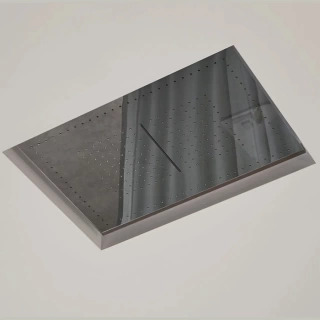 ANTONIO LUPI METEO Верхний душ 520x350x110 мм, встраиваемый в потолок, с каскадом, рама белая, лейка зеркальная сталь (METEO2C.BA)