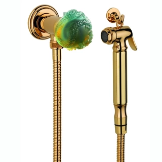 THG JADE DRAGON Гигиенический душ в комплекте с запорным вентилем, держатель, шланг 1250 мм, цвет полированное золото (U5H-F01-5840/8)