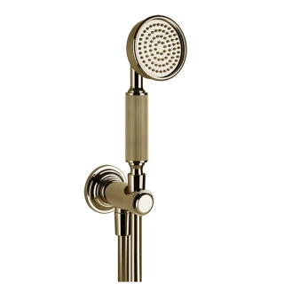 GESSI VENTI20 Комплект для душа с ручным душем, шлангом 1500 мм, держателем с подводом воды, цвет Brass PVD (65123#710)