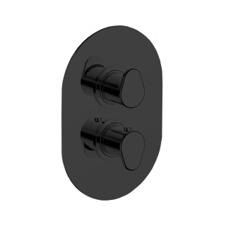 CISAL LineaViva Смеситель термостатический настенный для душа на 2 выхода (без встраиваемой части ZA018101) цвет черный матовый (LV01810040)