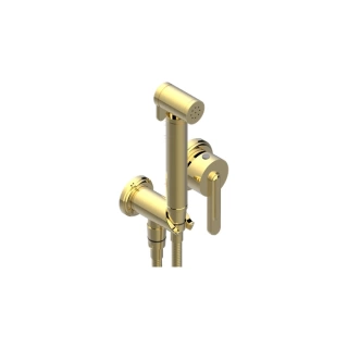 THG CORVAIR Гигиенический душ в комплекте с встраиваемым однорычажным смесителем, шланг 1250 мм, держ с подводом воды, внешн часть, цвет полир золото (U8D-F01-5840/MBG)