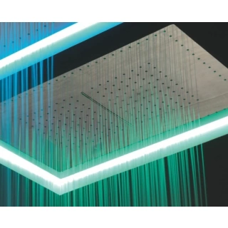 ANTONIO LUPI METEO Верхний душ 750x520x110 мм, встраиваемый в потолок, с каскадом, с подсветкой, пультом и трансформ, рама белая, лейка зеркальн сталь (METEO3C.BAL)