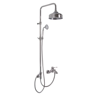 FIMA|Carlo Frattini Bell Смеситель для ванны с душевой стойкой, верхним душем 200 мм. и душевым комплектом, цвет хром (F3364/2CR)