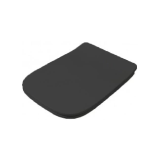 Artceram A16 Сиденье для унитаза с микролифтом, цвет: черный матовый, петли: хром (ASA001 17 71)