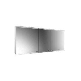 EMCO Evo Зеркальный шкаф 1600xh700мм с подсветкой, навесной, 3 двери, 4 полки, розетка, алюминий (9397 080 08)