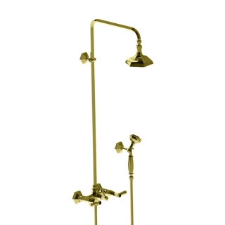 Stella Eccelsa Leve Душевой комплект 3284/33: смеситель, верхний+ручной душ, цвет: золото 24К (EL 02514 AU00)