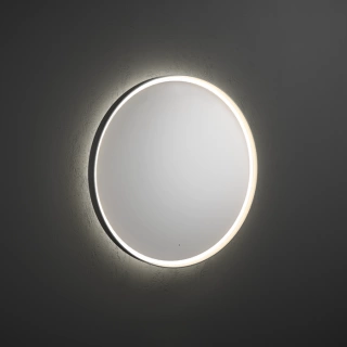 Burgbad Зеркало d900 мм с подсветкой по кругу 4250k (51 ватт), сенсорный выкл, цвет: Quarz Metallic (SIDG090)