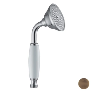 FIMA|Carlo Frattini Wellness Ручной душ из латуни, с белой керамической ручкой, цвет бронза (F2104BR)