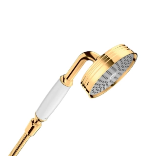 AX Montreux Ручной душ 1jet 100мм,с белой рукояткой, цвет: полированное золото (16320990)
