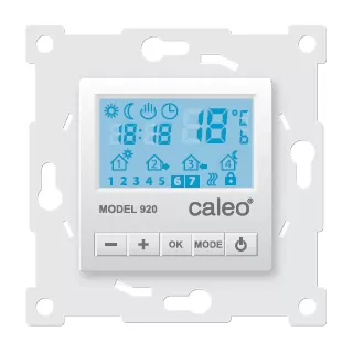 Терморегулятор Caleo 920 белый с адаптерами встраиваемый цифровой с программированием 3-5 кВт