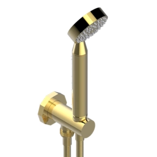 THG Les Ondes Душевой набор с ручным душем, настенным держателем с подводом воды и шлангом 1500 мм, цвет Soft matt gold (G8A-F31-54)
