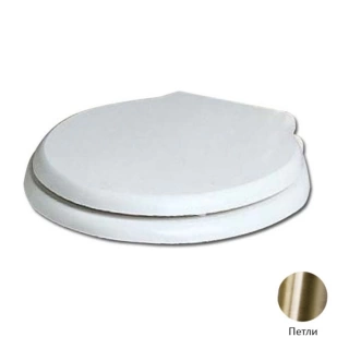 AZZURRA Giunone-Jubilaeum сиденье для унитаза белое, шарниры бронза (микролифт) (1800/F bi/br)