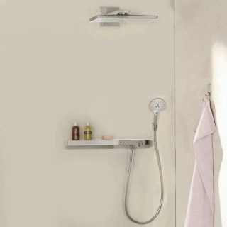 Hansgrohe ShowerTabletSelect 700 Термостат настенный для ванны на 1 источник, с полочкой из безопасного стекла, цвет хром (13184000)
