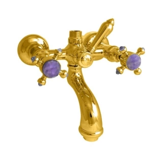 Nicolazzi Le Pietre Смеситель для ванны с 2мя ручками, вывод сверху 1/2, (для душ. стойки) цвет: золото (2100GO09)