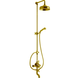 CISAL Arcana Термостатический смеситель для ванны/душа с душевым комплектом и верхним душем, цвет золото (AC00413024)