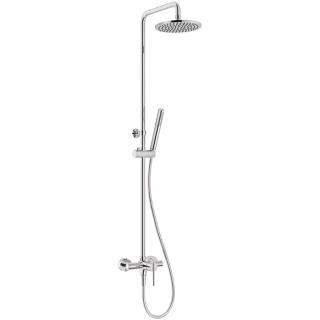 HUBER Tratto Настенная душевая система:однорычажный смеситель для душа,верхний душ,ручной душ с держателем и шлангом, цвет хром, HUBER Tratto (TT00422021)