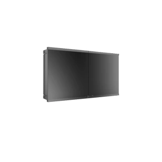 EMCO Evo Зеркальный шкаф 1200xh700мм с подсветкой, встраиваемый, 2 двери, 2 полки, розетка, цвет: черный (9397 133 16)