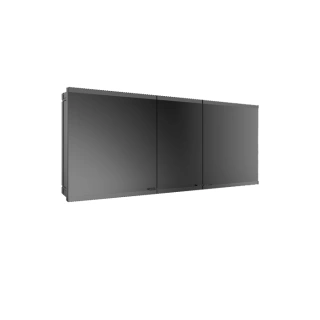 EMCO Evo Зеркальный шкаф 1600xh700мм с подсветкой, встраиваемый, 3 двери, 4 полки, розетка, цвет: черный (9397 133 18)