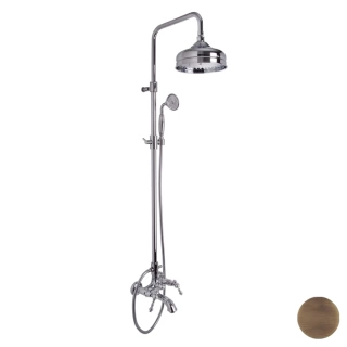 FIMA|Carlo Frattini Epoque Смеситель для ванны внешнего монтажа, с душевой стойкой, верхним душем 200 мм и душевым комплектом, цвет бронза (F5054/2BR)