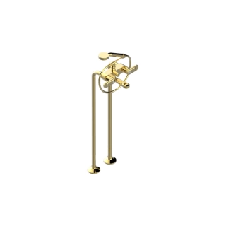 THG CORVAIR A MANETTES FIOR DI BOSCO Смеситель для ванны напольный, с ручным душем и шлангом 1500 мм, цвет полированное золото (U8L-F01-13CS)