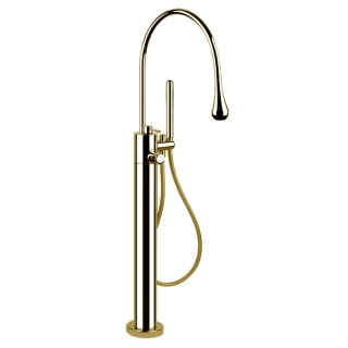 Gessi Goccia Напольный термостатический смеситель для ванны с ручным душем (внешняя часть), цвет: Gold CCP (24978#080)