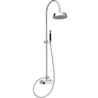 CISAL Cherie Настенная душевая система:однорычажный смеситель для душа,верхний душ,ручной душ с держателем и шлангом, цвет хром/черный матовый (CH0040546T)