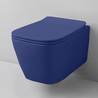 Artceram A16 Унитаз подвесной, 52,5х36см, безободковый, с крепежом, цвет: blu zaffiro (ASV003 16 00)