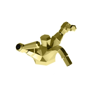 Stella Eccelsa Leve Смеситель для биде на 1 отверстие 3604, с донным клапаном, цвет: золото 24К (EL 00204 AU00)