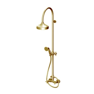 GATTONI TRD Душевая стойка, верхний душ 200 мм,смеситель, ручной душ, шланг, цвет золото 24К (TR078/18D0)