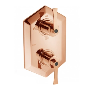 CISAL Cherie Внешняя часть встраиваемого термостатического смесителя с переключателем на 2 положения, цвет золото розовое (CF0191007E)