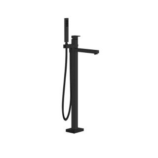 Gessi Rettangolo Напольный смеситель для ванны (внешняя часть), с ручным душем и изливом, цвет: Black XL (24961#299)