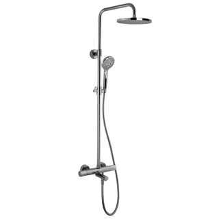 FIMA Carlo Frattini Душевая стойка с смесителем для ванны, верхним душем, ручным душем и шлангом 1500 мм, цвет хром (F3154/RP259CR)