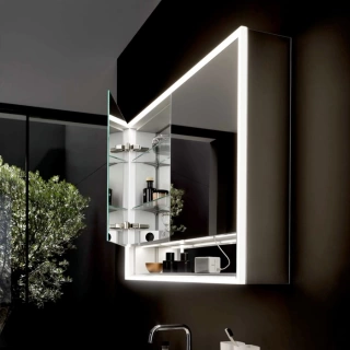 Emco Loft Зеркальный шкаф с подсветкой LED с с ниж.отделением встраив. модель, 1600 mm, 3-дверки зеркальная задняя стенка (9798 052 23)