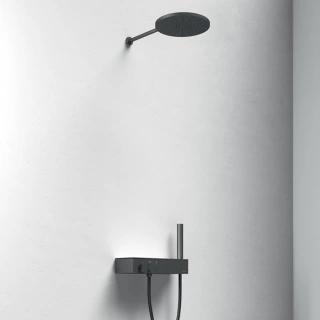 HAFRO ICON Accessori Верхний душ на кронштейне D22,5 см, цвет черный матовый (0E0101 nero)
