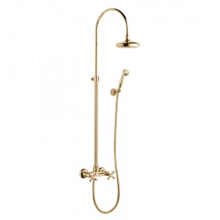 Bongio Axel смеситель для душа с душевая стойкой с верхним душем 185мм, с ручной лейкой. цвет золото (15537OR0D)