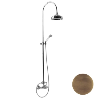 CISAL Arcana Royal Настенная душевая система:смеситель для душа,верхний душ Easy Clean,ручной душ с держателем и шлангом, цвет бронза (AY00405127)
