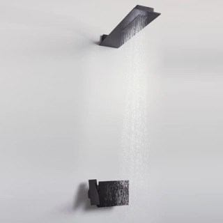 Agape Sen Верхний душ, настенный монтаж, цвет: черный (ASEN0973N)
