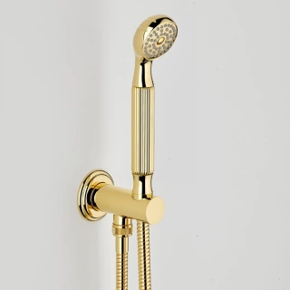 THG AMBOISE MALACHITE Душевой комплект с ручным душем, держатель с подводом воды и шланг, цвет полированное золото (A1J-F01-54)