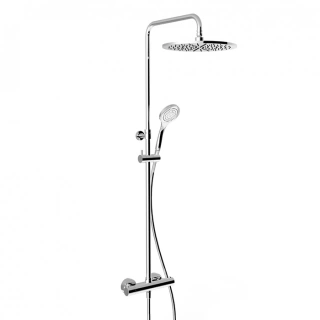 GESSI MINIMALISTIC SHOWER Душевая стойка с термостатическим смесителем, верхним душем 300 мм, ручным душем и шлангом 1500 мм, цвет хром (35177#031)