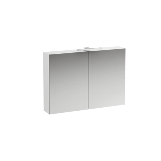 Laufen BASE Шкафчик зеркальный 1000х185х700 мм, подвесной, с подсветкой, 2 дверцы, цвет: белый глянцевый (4.0285.2.110.261.1)