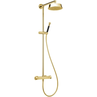 CISAL Cherie Настенная душевая система:термостатический смеситель для душа,верхний душ,ручной душ с держателем и шлангом, цвет золото (CEC7801024)