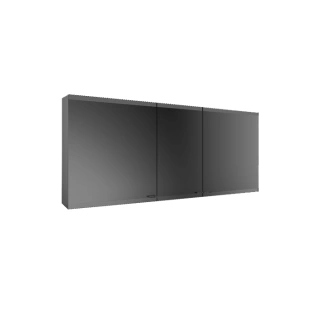 EMCO Evo Зеркальный шкаф 1600xh700мм с подсветкой, встраиваемый, 3 двери, 4 полки, розетка, цвет: черный (9397 133 08)