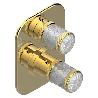 THG HIRONDELLES Смеситель для душа встроенный, термостатический, с переключателем на 2 положения, внешняя часть, цвет Polished gold (A4J-F01-5500BE)