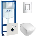 Подвесной унитаз Jacob Delafon Escale E1306 с системой инсталляции Grohe Rapid SL 4 в 1 - миниатюра фото 1