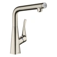 Кухонный смеситель Hansgrohe Metris Select M71: однорычажный, Eco, цвет под сталь (14785800) - миниатюра фото 1