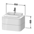 Подвесная тумба Duravit Happy D.2 Plus, 2 ящика, белый глянец, 408x650x480 мм (HP496002222) - миниатюра фото 2
