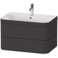 Комплект мебели Duravit Happy D.2 Plus с раковиной биколор графит супермат (HP4637O8080) - миниатюра фото 1