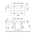 Двойная раковина Duravit D-Code для мебели с переливом, 1200x490 мм, белого цвета (3481200002) - миниатюра фото 2
