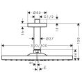 Верхний душ Hansgrohe Raindance E 300 300x300 мм с потолочным креплением, хром (26250000) - миниатюра фото 2